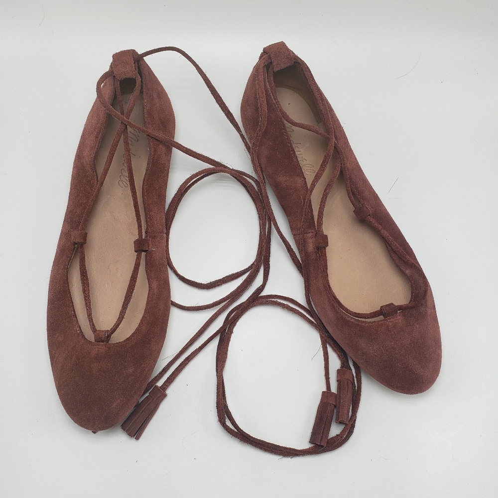 Madewell Maroon Suade Flats
